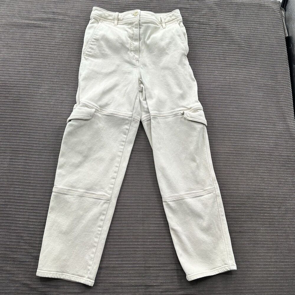 Aritzia Wilfred Free Modern Cargo Pant Women 4 Beige Cotton High Rise Designer.